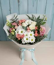Букет цветов из:  Розы, Лизиантусы и Хризантемы #REPLACE_PRED# Малых Ягурах