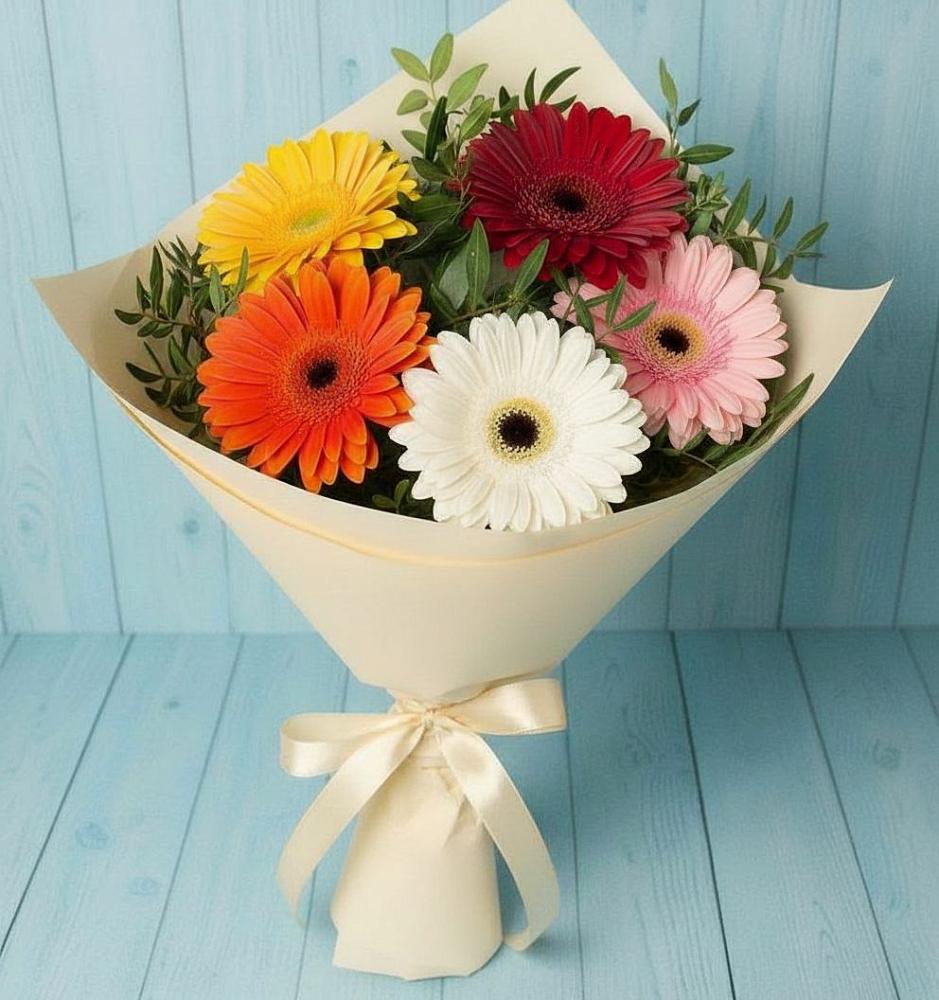 Букет цветов из: Герберы в Малых Ягурах