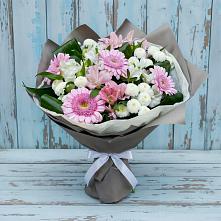 Букет цветов из:  Герберы, Альстромерии и Хризантемы в Малых Ягурах