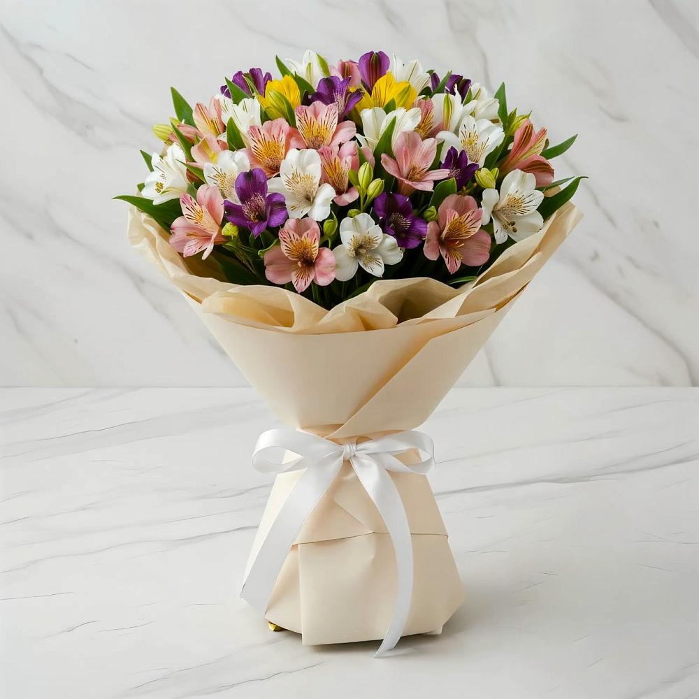 Букет цветов из: Альстромерии в Малых Ягурах