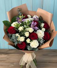Букет цветов из:  Розы и Альстромерии в Малых Ягурах