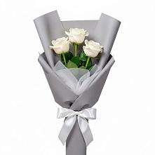 Букет 3 белые розы #REPLACE_PRED# Малых Ягурах
