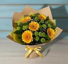 Букет цветов из:  Герберы и Хризантемы в Малых Ягурах