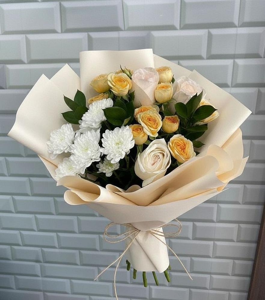 Букет цветов из: Розы и Хризантемы в Малых Ягурах