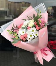 Букет цветов из:  Розы, Лизиантусы и Хризантемы в Малых Ягурах