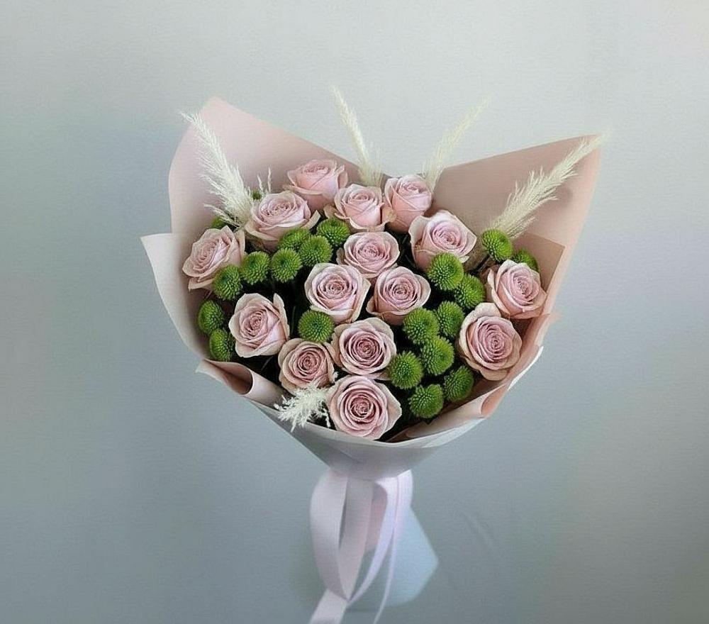 Букет цветов из: Розы и Хризантемы в Малых Ягурах