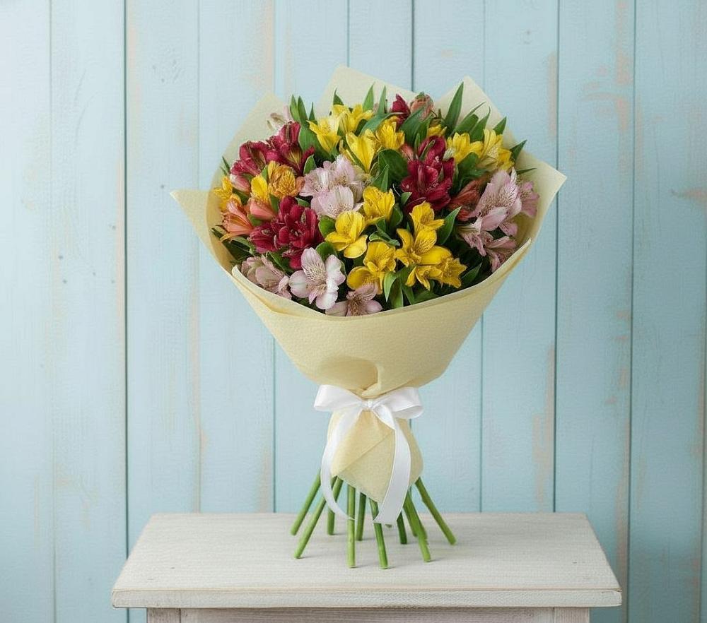 Букет цветов из: Альстромерии в Малых Ягурах