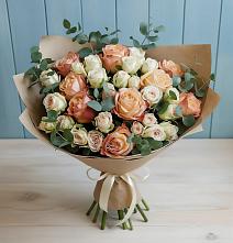 Букет цветов из:  Альстромерии и Розы в Малых Ягурах